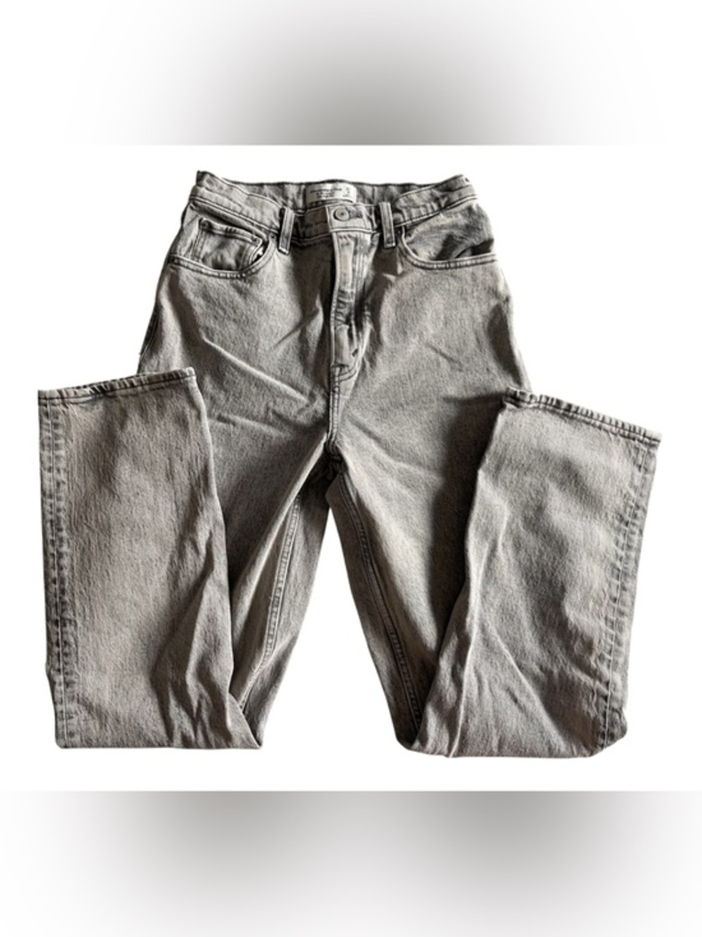 Abercrombie & Fitch Light Gray Ultra High Rise '90s Straight Jeans
